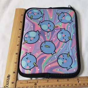 Cute Fish Sleeve 8” Tablet Zip Pouch Wallet 5.5x8”Tie Dye Pink Purple #886H